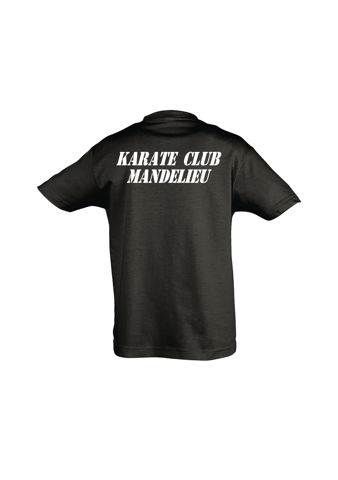 T-shirt noir enfant personnalisable 015 KARATE CLUB MANDELIEU - KCM06-REGENTKIDNOIRDOS