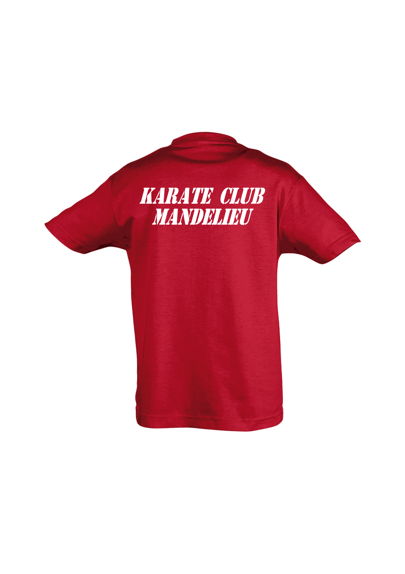 T-shirt rouge enfant personnalisable 016 KARATE CLUB MANDELIEU - KCM07-REGENTKIDROUGEDOS